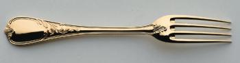 Salad serving fork in gilded silver plated - Ercuis